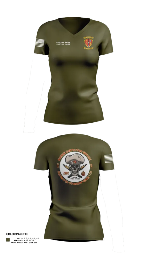 Womens Short Sleeve Vneck Shirt, 3/7, Marines, Teamtime, Team time, sublimation, custom sports apparel, team uniforms, spirit wear, spiritwear, sports uniforms, custom shirts, team store, custom team store, fundraiser sports, apparel fundraiser