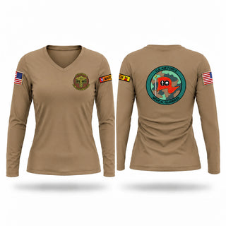 Womens Long Sleeve Vneck Shirt, 452 ASTS, Air Force, Teamtime, Team time, sublimation, custom sports apparel, team uniforms, spirit wear, spiritwear, sports uniforms, custom shirts, team store, custom team store, fundraiser sports, apparel fundraiser