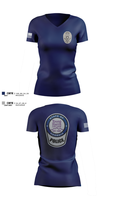 Young Harris College Police Department 23212207 Women's Short Sleeve V-neck Shirt - 1