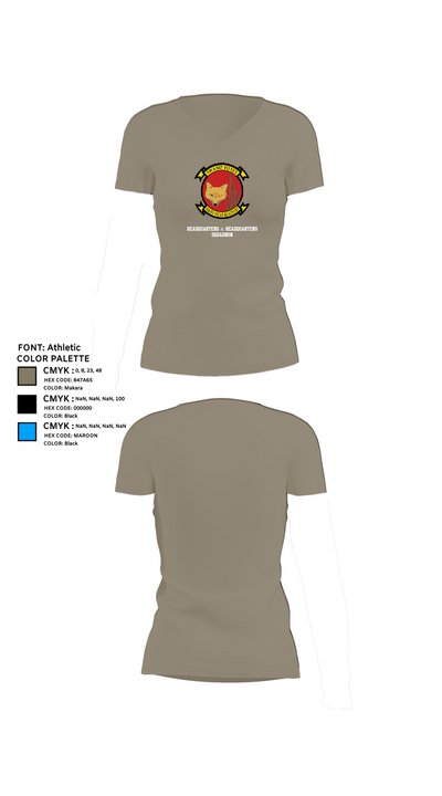Headquarters & Headquarters Squadron 11394515 Women's Short Sleeve V-neck Shirt - 64