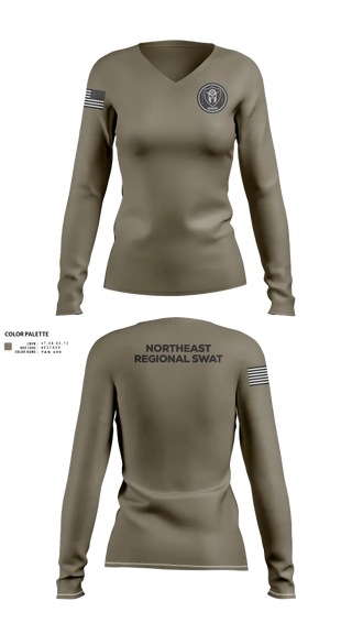 Womens Long Sleeve Vneck Shirt, Swat, , Teamtime, Team time, sublimation, custom sports apparel, team uniforms, spirit wear, spiritwear, sports uniforms, custom shirts, team store, custom team store, fundraiser sports, apparel fundraiser