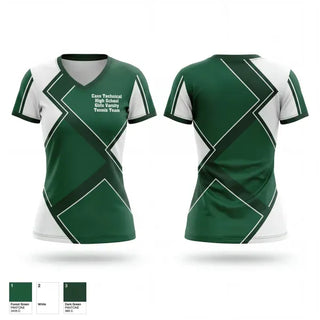 Womens Short Sleeve Vneck Shirt, Cass Technical High School Girls Varsity Tennis Team, Tennis, Teamtime, Team time, sublimation, custom sports apparel, team uniforms, spirit wear, spiritwear, sports uniforms, custom shirts, team store, custom team store, fundraiser sports, apparel fundraiser
