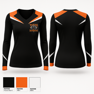 Womens Long Sleeve Vneck Shirt, team name, Baseball, Teamtime, Team time, sublimation, custom sports apparel, team uniforms, spirit wear, spiritwear, sports uniforms, custom shirts, team store, custom team store, fundraiser sports, apparel fundraiser