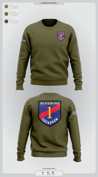 Crew Neck Sweatshirt, Riverine Squadron One, , Teamtime, Team time, sublimation, custom sports apparel, team uniforms, spirit wear, spiritwear, sports uniforms, custom shirts, team store, custom team store, fundraiser sports, apparel fundraiser