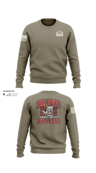 Crew Neck Sweatshirt, Bravo Company “Bulldogs” 31st Engineer Battalion, , Teamtime, Team time, sublimation, custom sports apparel, team uniforms, spirit wear, spiritwear, sports uniforms, custom shirts, team store, custom team store, fundraiser sports, apparel fundraiser