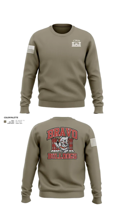 Bravo Company “Bulldogs” 31st Engineer Battalion 91447839 Crew Neck Sweatshirt - 100