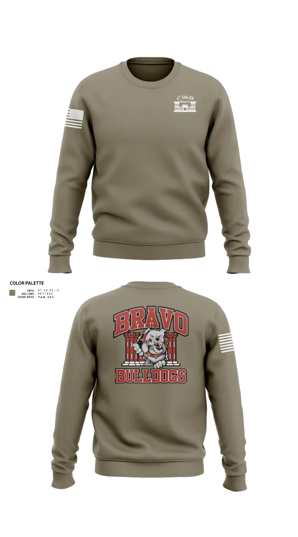 Crew Neck Sweatshirt, Bravo Company “Bulldogs” 31st Engineer Battalion, , Teamtime, Team time, sublimation, custom sports apparel, team uniforms, spirit wear, spiritwear, sports uniforms, custom shirts, team store, custom team store, fundraiser sports, apparel fundraiser