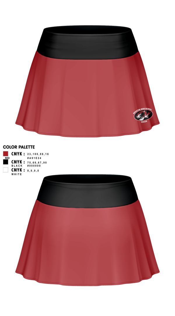 Skort, Houston High School Cheer, Cheer, Teamtime, Team time, sublimation, custom sports apparel, team uniforms, spirit wear, spiritwear, sports uniforms, custom shirts, team store, custom team store, fundraiser sports, apparel fundraiser