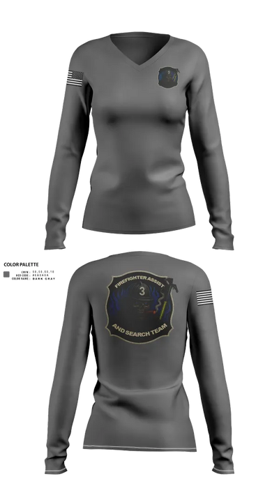 District 3 Fast 34907938 Women's Long Sleeve V-neck Shirt - 5