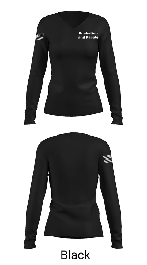 Womens Long Sleeve Vneck Shirt, Probation and Parole, Police, Teamtime, Team time, sublimation, custom sports apparel, team uniforms, spirit wear, spiritwear, sports uniforms, custom shirts, team store, custom team store, fundraiser sports, apparel fundraiser