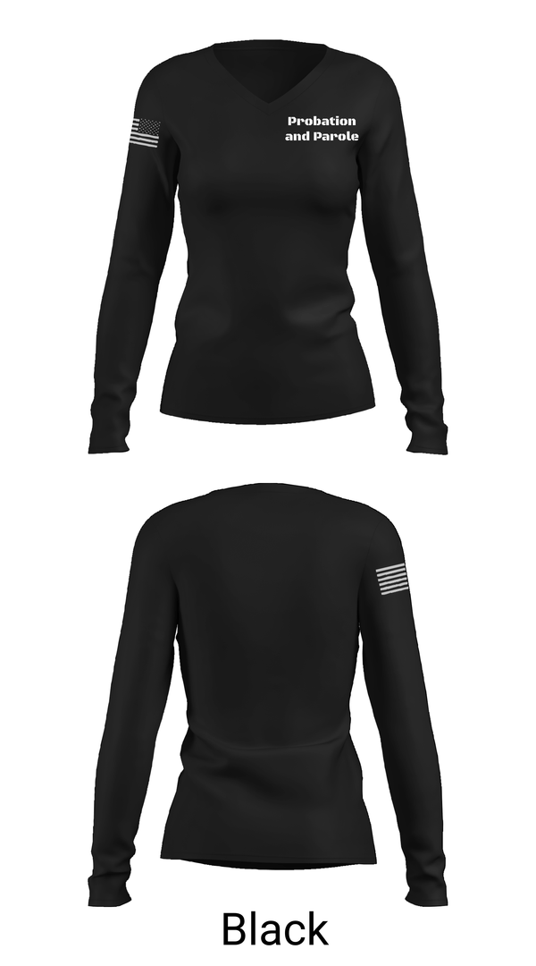 Womens Long Sleeve Vneck Shirt, Probation and Parole, Police, Teamtime, Team time, sublimation, custom sports apparel, team uniforms, spirit wear, spiritwear, sports uniforms, custom shirts, team store, custom team store, fundraiser sports, apparel fundraiser