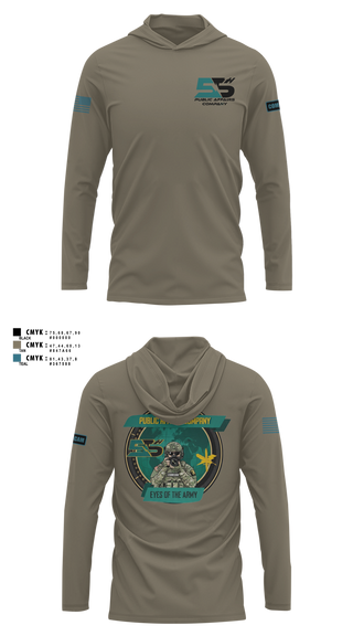 Long Sleeve Performance Shirt with hood, 55th ComCam Kraken, Army, Teamtime, Team time, sublimation, custom sports apparel, team uniforms, spirit wear, spiritwear, sports uniforms, custom shirts, team store, custom team store, fundraiser sports, apparel fundraiser