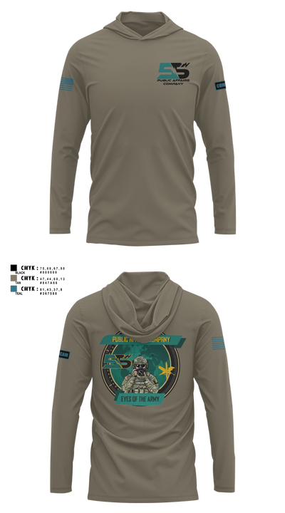 55th Public Affairs Company 94025288 Long Sleeve Performance Shirt with hood - 4