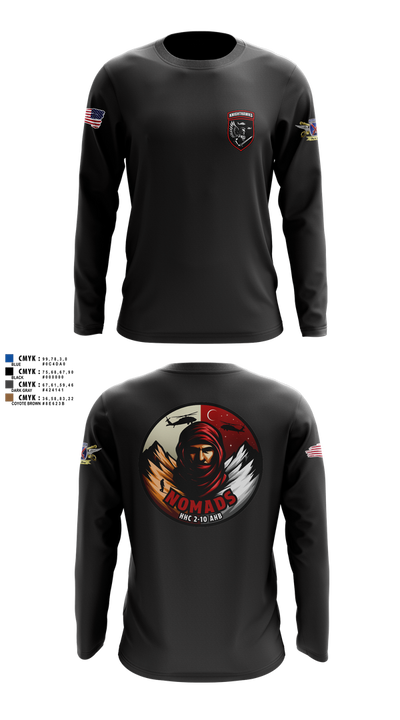2-10 AHB Knighthawks 14380811 Long Sleeve Performance Shirt 55