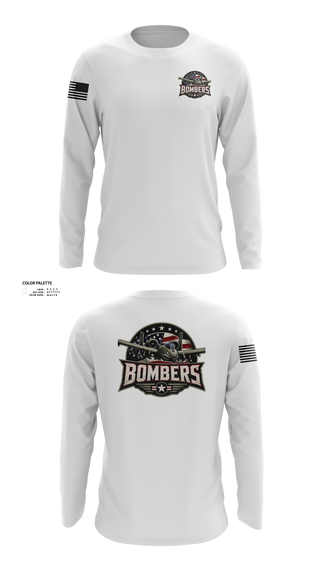 Long Sleeve Performance Shirt, Bombers, Baseball, Teamtime, Team time, sublimation, custom sports apparel, team uniforms, spirit wear, spiritwear, sports uniforms, custom shirts, team store, custom team store, fundraiser sports, apparel fundraiser