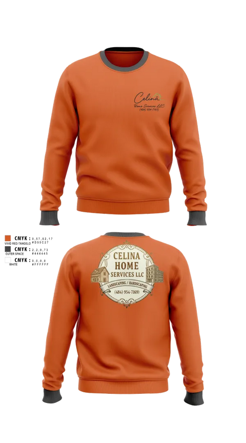 Crew Neck Sweatshirt, Celina Home Services LLC, Men's Soccer, Teamtime, Team time, sublimation, custom sports apparel, team uniforms, spirit wear, spiritwear, sports uniforms, custom shirts, team store, custom team store, fundraiser sports, apparel fundraiser