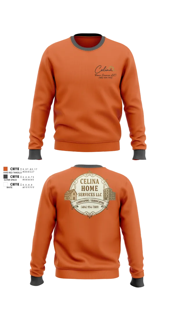 Crew Neck Sweatshirt, Celina Home Services LLC, Men's Soccer, Teamtime, Team time, sublimation, custom sports apparel, team uniforms, spirit wear, spiritwear, sports uniforms, custom shirts, team store, custom team store, fundraiser sports, apparel fundraiser