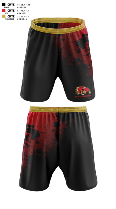 Calaveras Jr RedHawks 33046328 Athletic Shorts With Pockets - 1