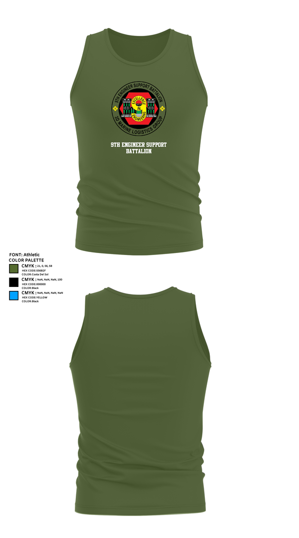 Tank Top, 9th Engineer Support Battalion, Marines, Teamtime, Team time, sublimation, custom sports apparel, team uniforms, spirit wear, spiritwear, sports uniforms, custom shirts, team store, custom team store, fundraiser sports, apparel fundraiser