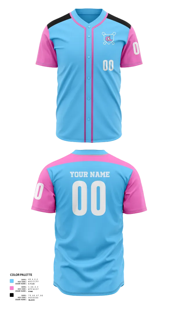 Full Button Baseball Jersey, Carolina lightning, Baseball, Teamtime, Team time, sublimation, custom sports apparel, team uniforms, spirit wear, spiritwear, sports uniforms, custom shirts, team store, custom team store, fundraiser sports, apparel fundraiser