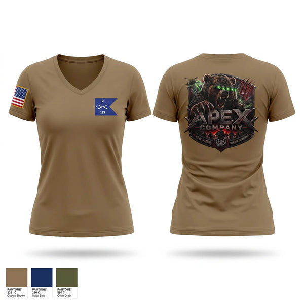 Womens Short Sleeve Vneck Shirt, A co 2/113th IN, National Guard, Teamtime, Team time, sublimation, custom sports apparel, team uniforms, spirit wear, spiritwear, sports uniforms, custom shirts, team store, custom team store, fundraiser sports, apparel fundraiser