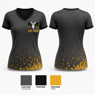 Womens Short Sleeve Vneck Shirt, The Pride, Track & Field, Teamtime, Team time, sublimation, custom sports apparel, team uniforms, spirit wear, spiritwear, sports uniforms, custom shirts, team store, custom team store, fundraiser sports, apparel fundraiser