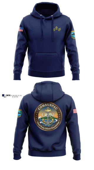 Hoodie, COMSUBPAC CPOA, Navy, Teamtime, Team time, sublimation, custom sports apparel, team uniforms, spirit wear, spiritwear, sports uniforms, custom shirts, team store, custom team store, fundraiser sports, apparel fundraiser