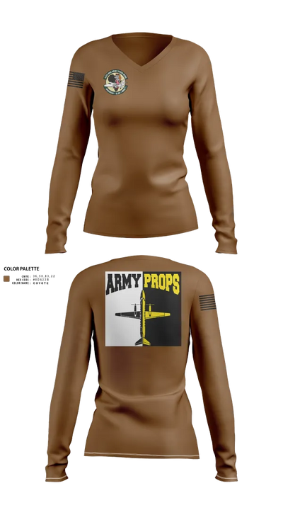 DET 2 CO A 2-245th AVN 46226536 Women's Long Sleeve V-neck Shirt - 21