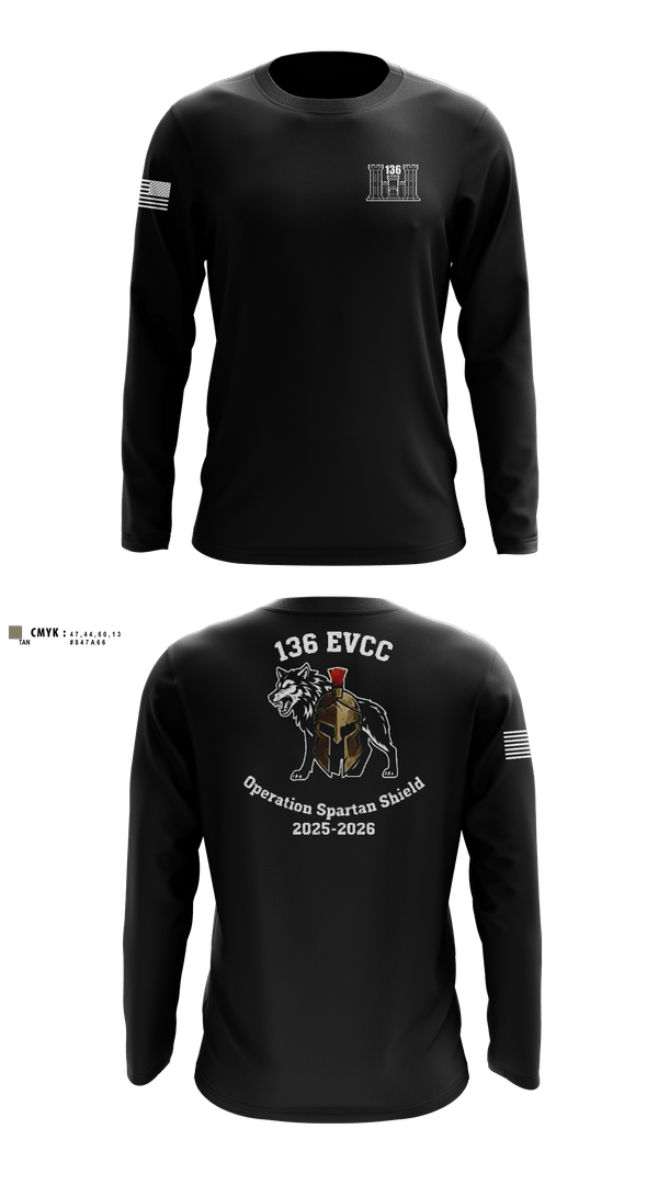 Long Sleeve Performance Shirt, 136 EVCC, Army, Teamtime, Team time, sublimation, custom sports apparel, team uniforms, spirit wear, spiritwear, sports uniforms, custom shirts, team store, custom team store, fundraiser sports, apparel fundraiser