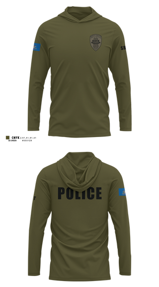 Long Sleeve Hooded Sun Shirt, P&P SRT, Police, Teamtime, Team time, sublimation, custom sports apparel, team uniforms, spirit wear, spiritwear, sports uniforms, custom shirts, team store, custom team store, fundraiser sports, apparel fundraiser