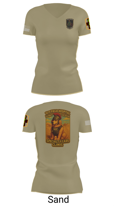 SCC 10th Field Hospital 86139824 Women's Short Sleeve V-neck Shirt - 88