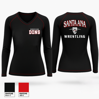 Womens Long Sleeve Vneck Shirt, DONS, Wrestling, Teamtime, Team time, sublimation, custom sports apparel, team uniforms, spirit wear, spiritwear, sports uniforms, custom shirts, team store, custom team store, fundraiser sports, apparel fundraiser