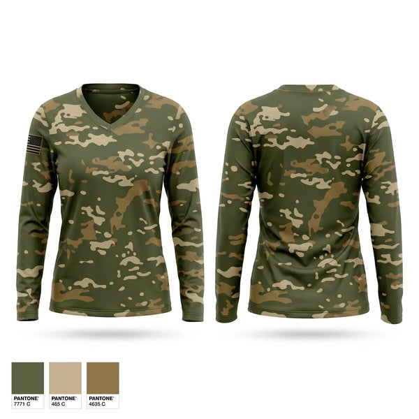 Womens Long Sleeve Vneck Shirt, Nursing, Air Force, Teamtime, Team time, sublimation, custom sports apparel, team uniforms, spirit wear, spiritwear, sports uniforms, custom shirts, team store, custom team store, fundraiser sports, apparel fundraiser