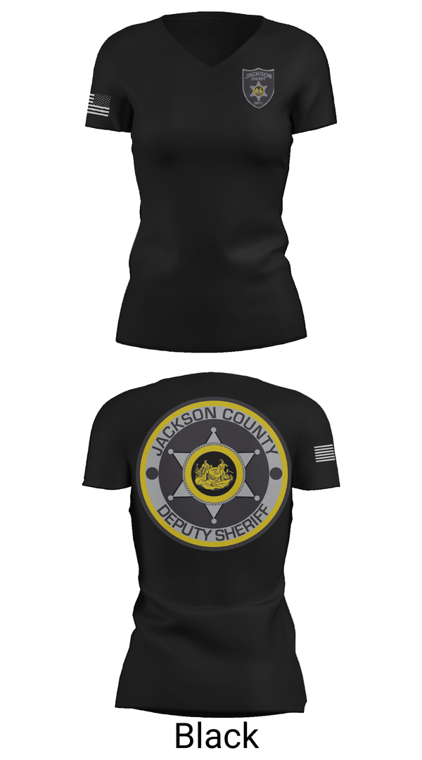 Womens Short Sleeve Vneck Shirt, Jackson County SD, Police, Teamtime, Team time, sublimation, custom sports apparel, team uniforms, spirit wear, spiritwear, sports uniforms, custom shirts, team store, custom team store, fundraiser sports, apparel fundraiser