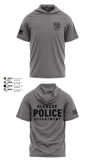 Short Sleeve Performance Shirt with hood, GLENCOE POLICE INVESTIGATIONS, Police, Teamtime, Team time, sublimation, custom sports apparel, team uniforms, spirit wear, spiritwear, sports uniforms, custom shirts, team store, custom team store, fundraiser sports, apparel fundraiser