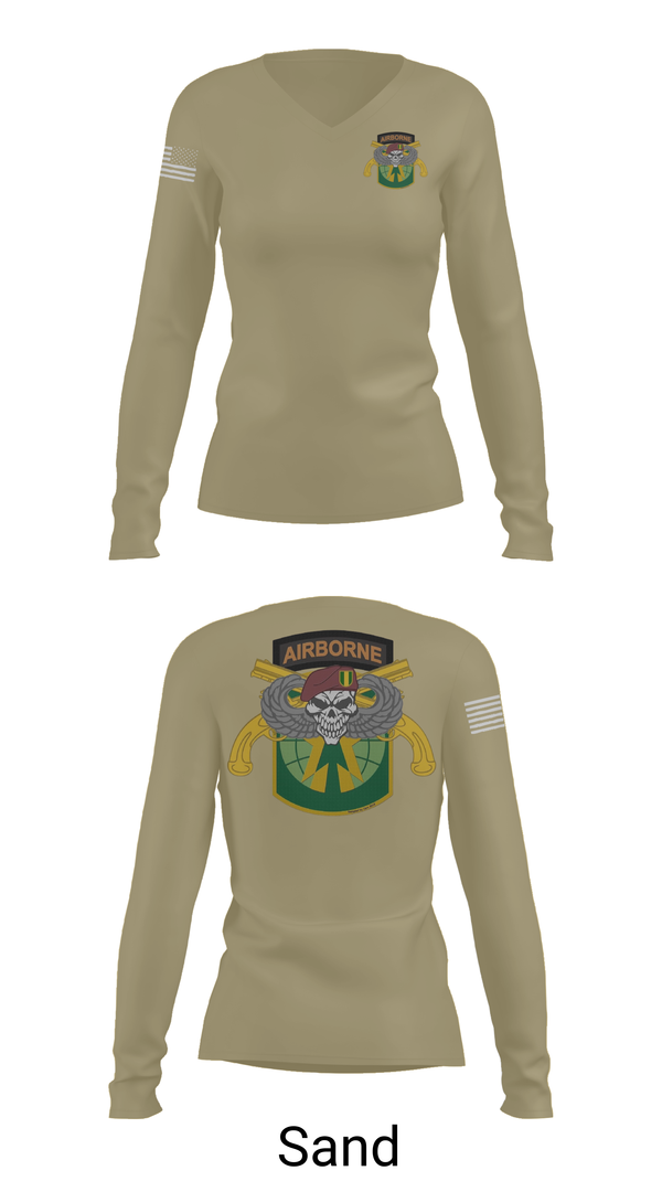 Womens Long Sleeve Vneck Shirt, 16th Military Police Brigade, , Teamtime, Team time, sublimation, custom sports apparel, team uniforms, spirit wear, spiritwear, sports uniforms, custom shirts, team store, custom team store, fundraiser sports, apparel fundraiser