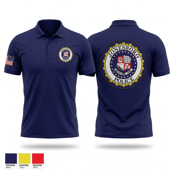 Short Sleeve Performance Polo, Jonesboro Police Department, Police, Teamtime, Team time, sublimation, custom sports apparel, team uniforms, spirit wear, spiritwear, sports uniforms, custom shirts, team store, custom team store, fundraiser sports, apparel fundraiser