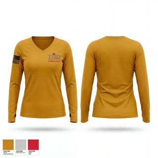 Womens Long Sleeve Vneck Shirt, Theodore Mahoney Dirkhising Emergency Medical Services, EMS/EMT, Teamtime, Team time, sublimation, custom sports apparel, team uniforms, spirit wear, spiritwear, sports uniforms, custom shirts, team store, custom team store, fundraiser sports, apparel fundraiser