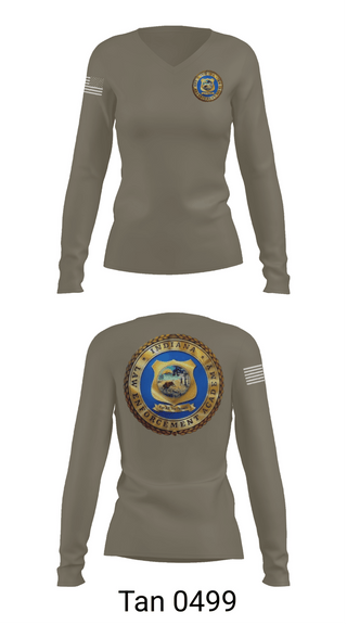 Womens Long Sleeve Vneck Shirt, Olive Branch Police Department, Police, Teamtime, Team time, sublimation, custom sports apparel, team uniforms, spirit wear, spiritwear, sports uniforms, custom shirts, team store, custom team store, fundraiser sports, apparel fundraiser