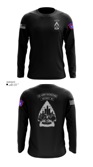 Long Sleeve Performance Shirt, Detroit Recruiting Station, Army, Teamtime, Team time, sublimation, custom sports apparel, team uniforms, spirit wear, spiritwear, sports uniforms, custom shirts, team store, custom team store, fundraiser sports, apparel fundraiser