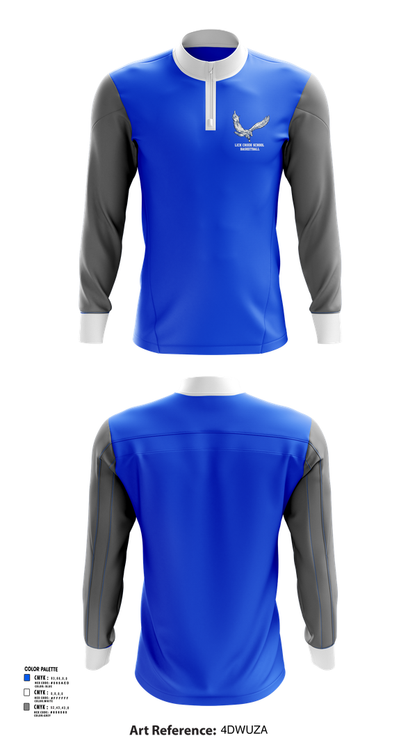 Quarter Zip Jacket, Lick Creek School Basketball, Men's Basketball, Teamtime, Team time, sublimation, custom sports apparel, team uniforms, spirit wear, spiritwear, sports uniforms, custom shirts, team store, custom team store, fundraiser sports, apparel fundraiser