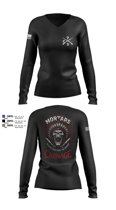 Carnage 79980273 Women's Long Sleeve V-neck Shirt - 7