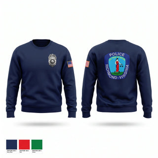 Crew Neck Sweatshirt, Richmond Police Department, Police, Teamtime, Team time, sublimation, custom sports apparel, team uniforms, spirit wear, spiritwear, sports uniforms, custom shirts, team store, custom team store, fundraiser sports, apparel fundraiser