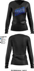 South Platte Knights Volleyball 49562673 Women's Long Sleeve V-neck Shirt - 2