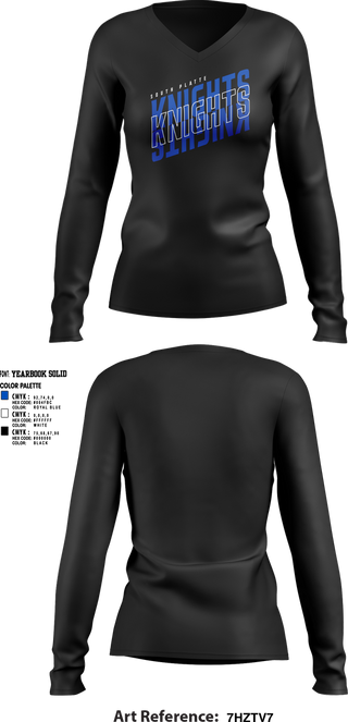 Womens Long Sleeve Vneck Shirt, South Platte Knights Volleyball, Women's Volleyball, Teamtime, Team time, sublimation, custom sports apparel, team uniforms, spirit wear, spiritwear, sports uniforms, custom shirts, team store, custom team store, fundraiser sports, apparel fundraiser