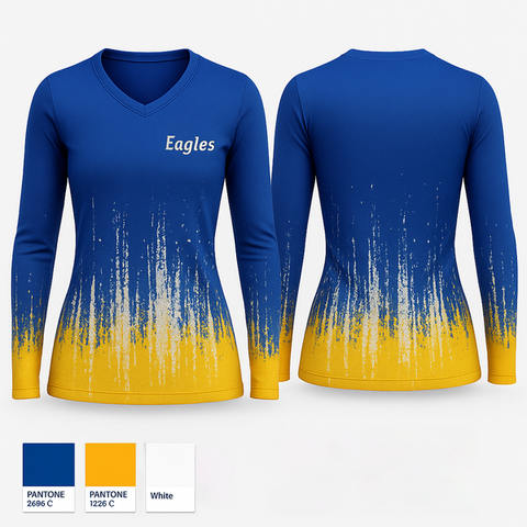 Womens Long Sleeve Vneck Shirt, Eagles, , Teamtime, Team time, sublimation, custom sports apparel, team uniforms, spirit wear, spiritwear, sports uniforms, custom shirts, team store, custom team store, fundraiser sports, apparel fundraiser