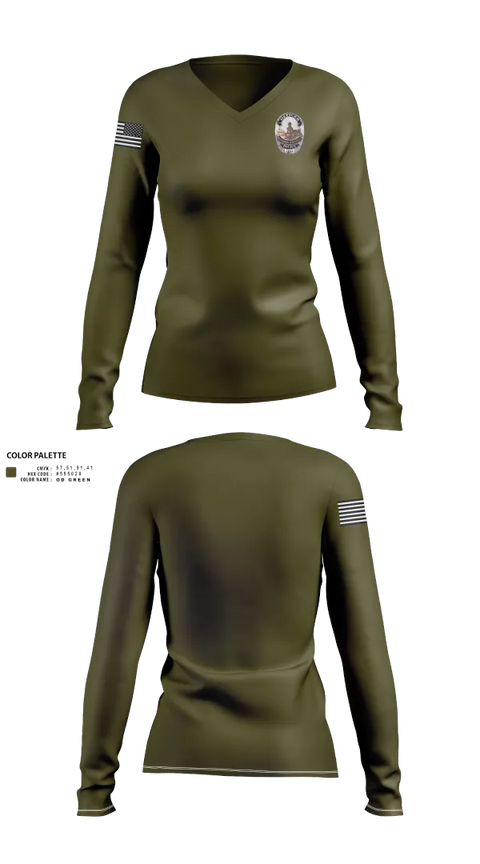 Womens Long Sleeve Vneck Shirt, Superior Police Department, , Teamtime, Team time, sublimation, custom sports apparel, team uniforms, spirit wear, spiritwear, sports uniforms, custom shirts, team store, custom team store, fundraiser sports, apparel fundraiser