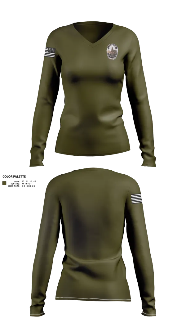 Womens Long Sleeve Vneck Shirt, Superior Police Department, , Teamtime, Team time, sublimation, custom sports apparel, team uniforms, spirit wear, spiritwear, sports uniforms, custom shirts, team store, custom team store, fundraiser sports, apparel fundraiser