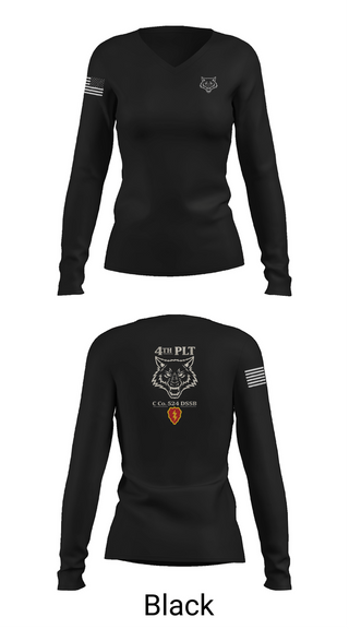 Womens Long Sleeve Vneck Shirt, C Co. 524 DSSB, Army, Teamtime, Team time, sublimation, custom sports apparel, team uniforms, spirit wear, spiritwear, sports uniforms, custom shirts, team store, custom team store, fundraiser sports, apparel fundraiser