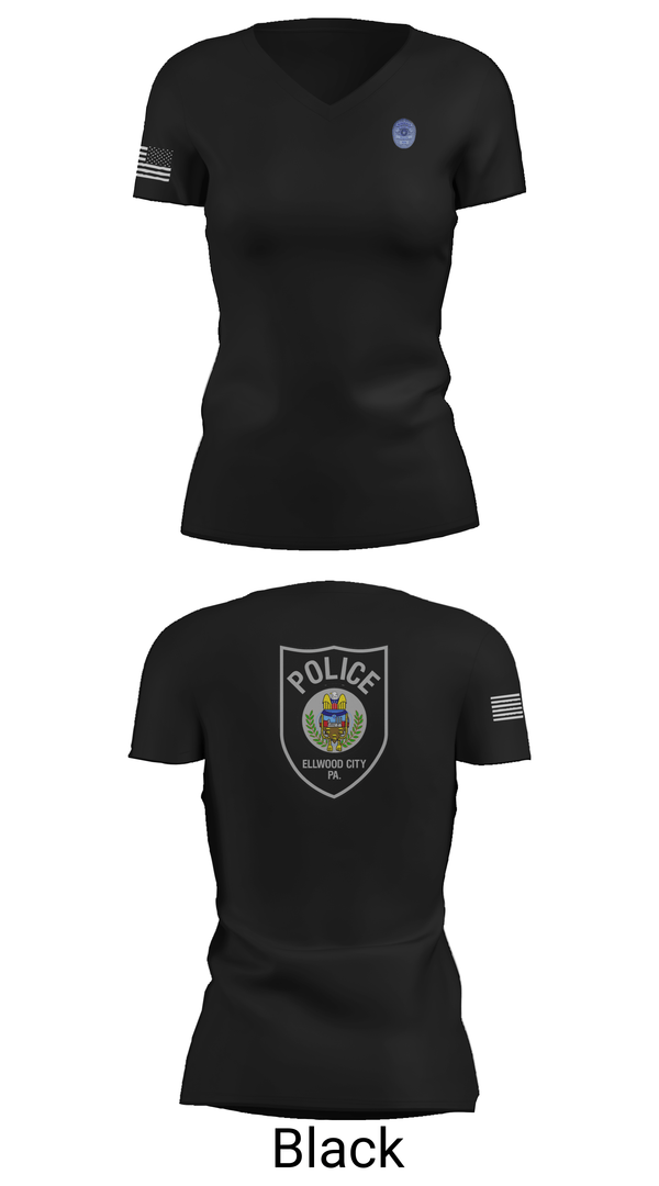Womens Short Sleeve Vneck Shirt, Ellwood city police, Police, Teamtime, Team time, sublimation, custom sports apparel, team uniforms, spirit wear, spiritwear, sports uniforms, custom shirts, team store, custom team store, fundraiser sports, apparel fundraiser
